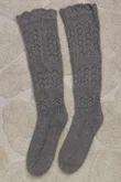 Pointelle Knit Slouch Socks Grey